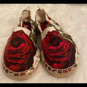 Dolce & Gabanna Toddler Kids Floral Espadrille Shoes Size 10